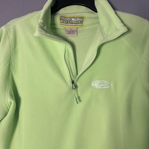 Lady Drake Fleece Pullover Women’s Large 1/4 Zip Polyester Lime Green - Picture 4 of 8